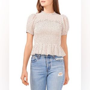 NWOT - 1. STATE Smocked Ruffle Hem Top (Size L)
